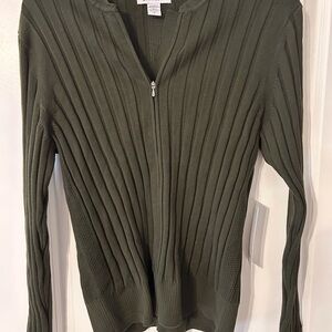 Athleta Dark Green Ribbed Sweater